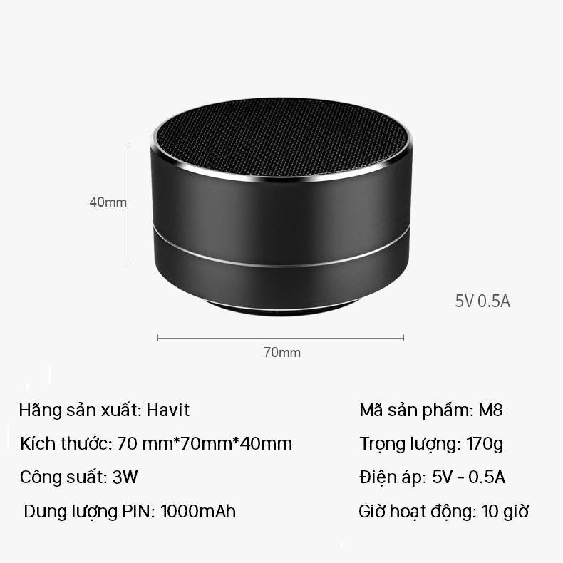Loa Bluetooth mini không dây Havit M8 1000mAh