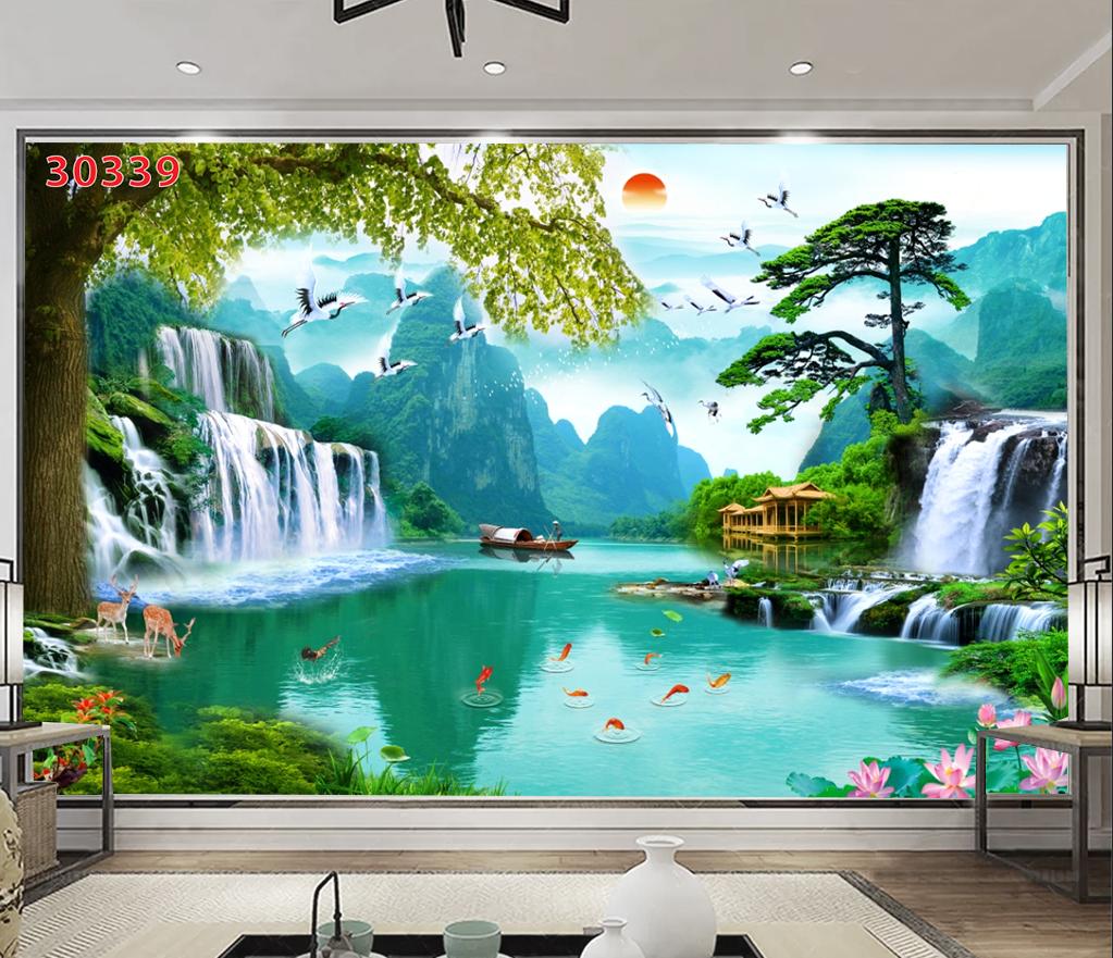 Tranh dán tường 3D Phòng Khách/ Thiên Nhiên Giao Hòa, 399( Đã tích hợp sẵn keo)