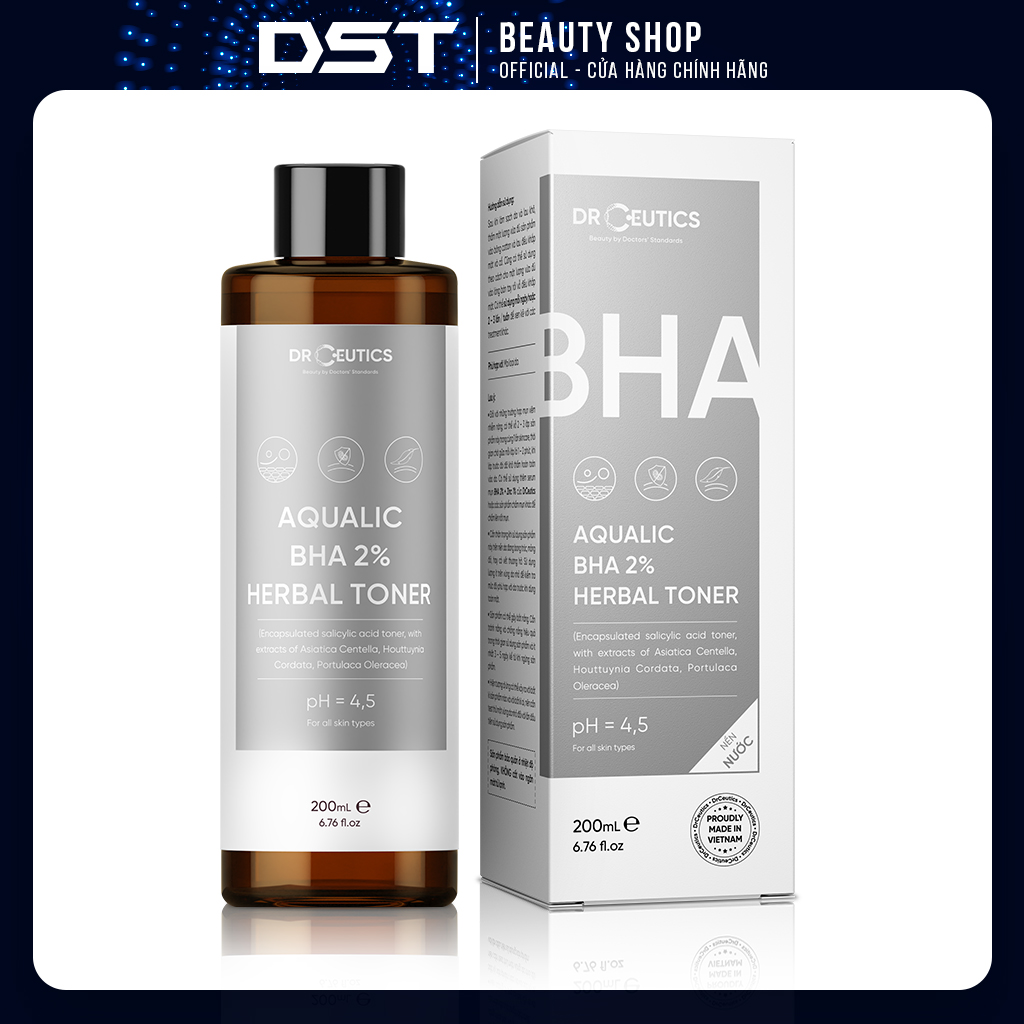 [Dược Sĩ Tiến] DrCeutics Dung dịch Cân Bằng Da AQUALIC BHA 2% HERBAL TONER - NỀN NƯỚC