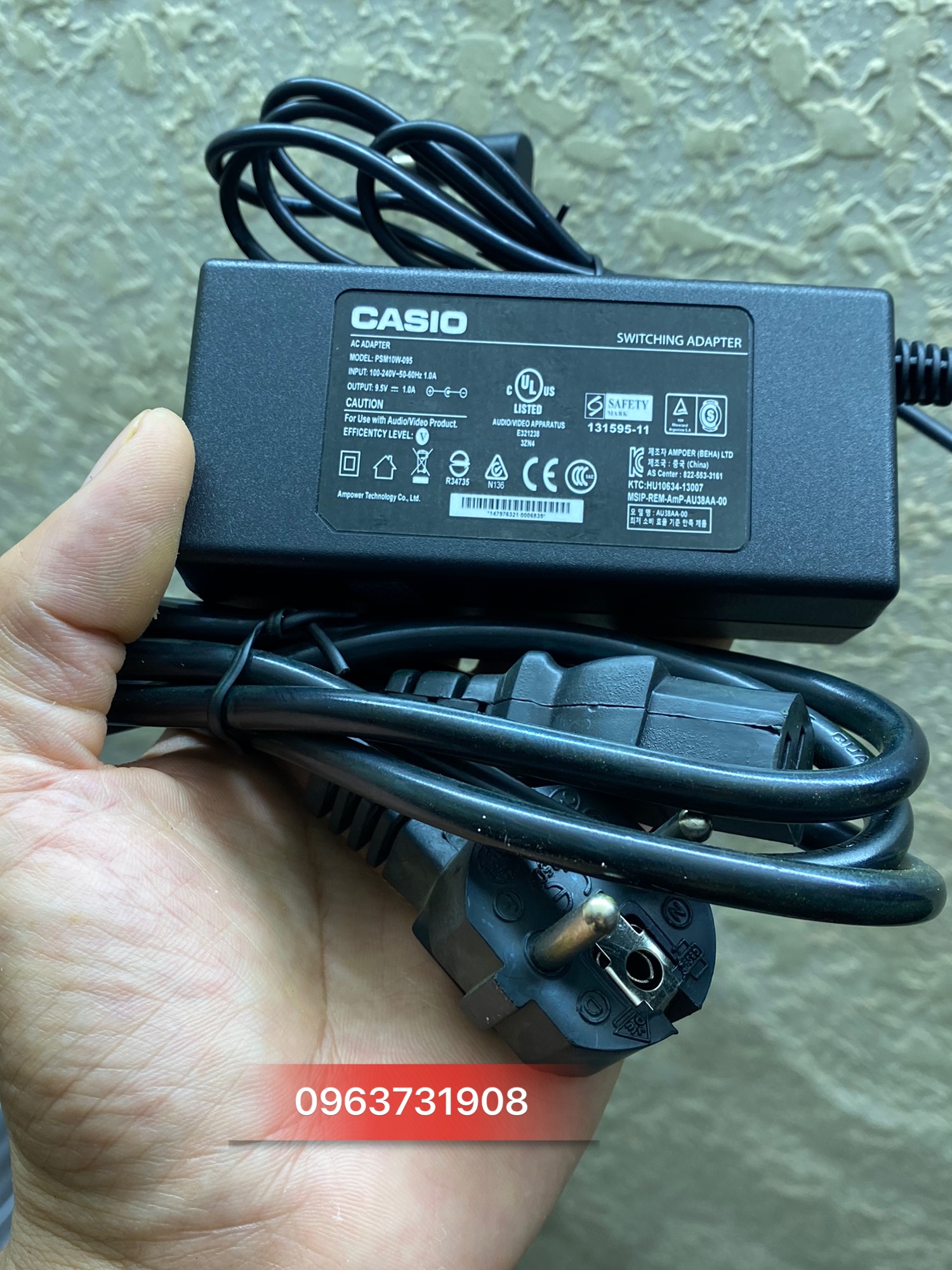 Cục nguồn cho đàn Casio 9.5V 1A bảo hành 12 tháng