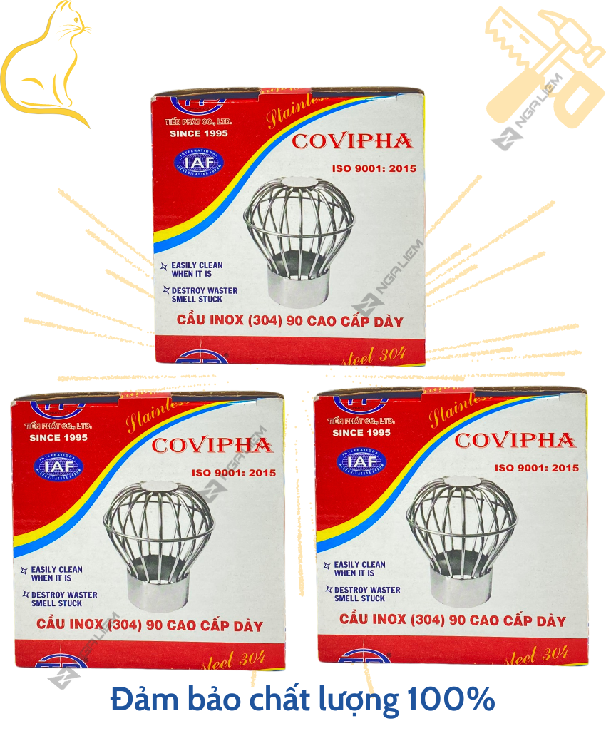 Quả Cầu Lược Rác Inox 304 TP – Covipha (60, 90, 114mm)