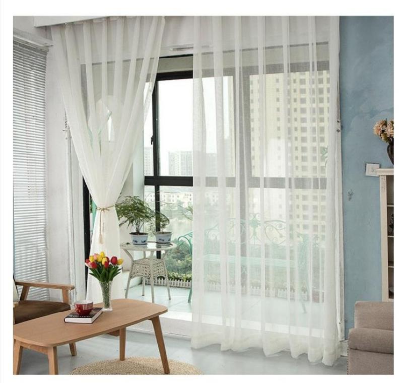 Rèm voan trang trí - voan xô trắng RV0001 4m x 2.7m cao