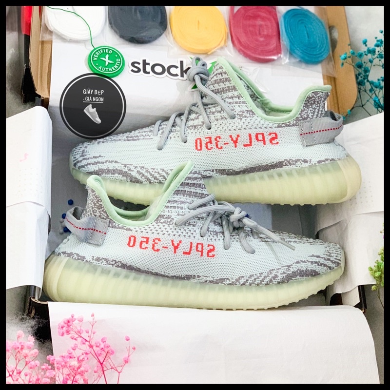 (Shop Giày Đẹp Giá Ngon) Giày Sneaker yz  350 v2 Blue Tint  + full box