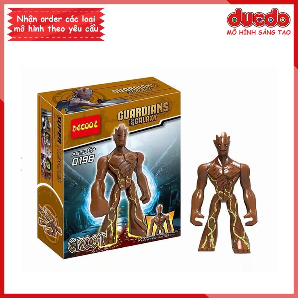 (Ko Hộp) Bigfig siêu anh hùng Groot Galaxy Guardians - Đồ chơi Lắp ghép Xếp hình Mini Minifigures Big Fig DECOOL 0198