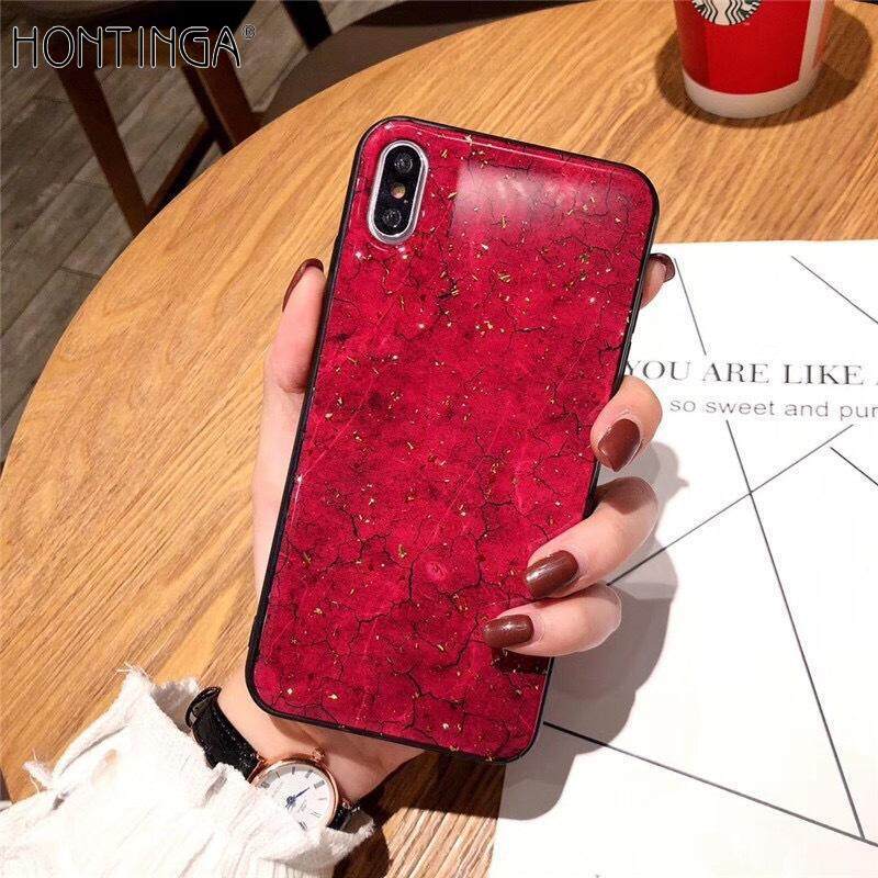 For iPhone 6S 7 8 Plus X XS Max XR Case, Luxury Bling Glitter Shell Glass Back Case Cover