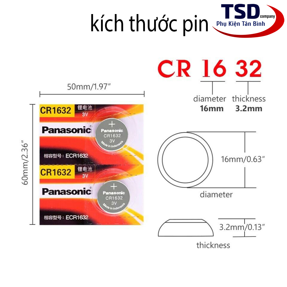 Genuine Panasonic CR1632 Lithium 3V CMOS Battery