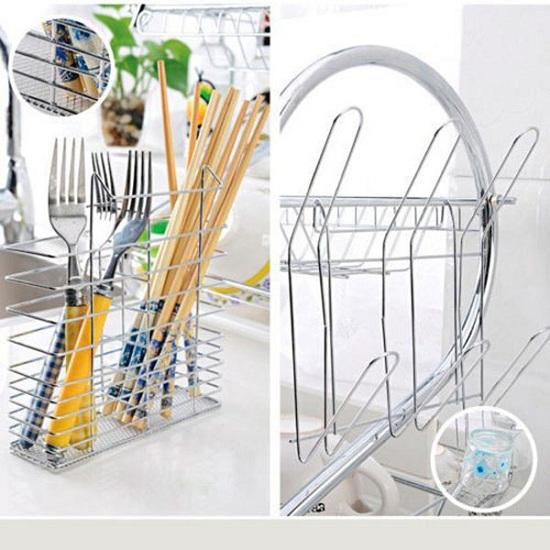 Giá úp bát 2 tầng inox
