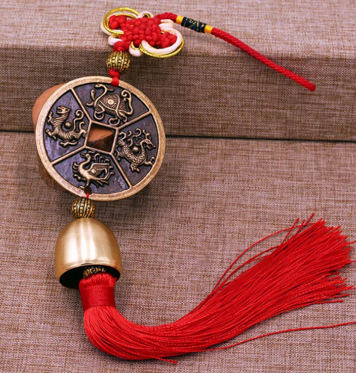 Dây Xu Tứ Linh Kèm Chuông Phong Thủy