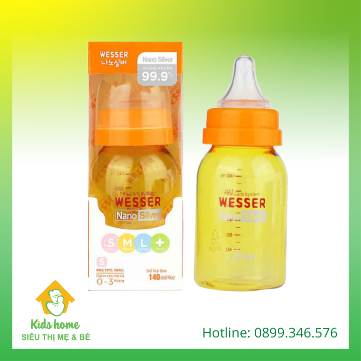 Bình sữa Wesser Nano Silver (140ml)