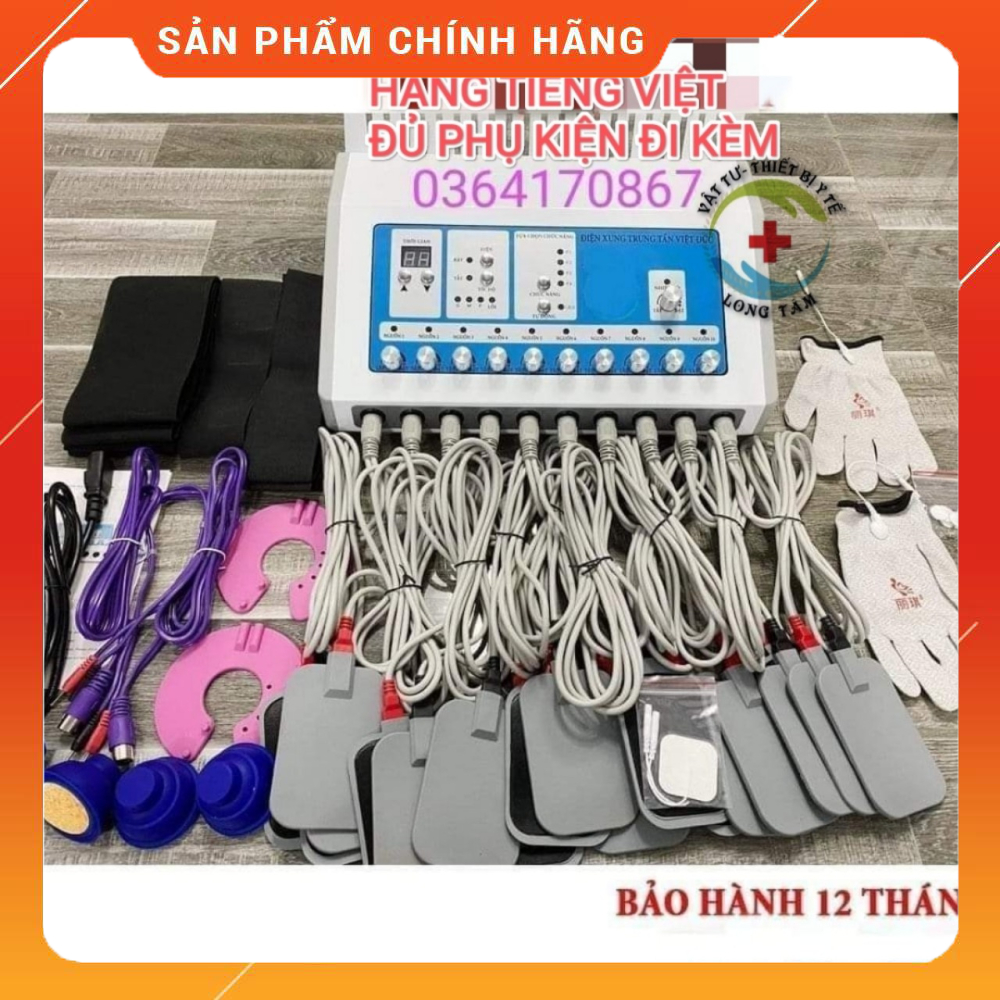 (TIẾNG VIỆT) Máy điện xung trung tần 10 cổng - BẢO HÀNH 12 THÁNG
