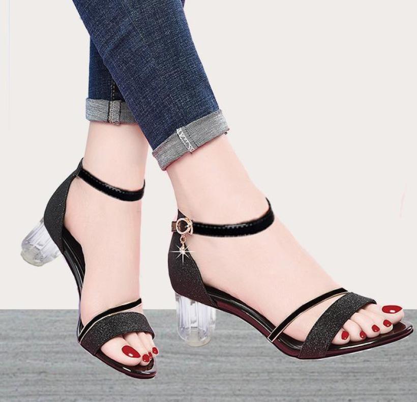 Giày gót vuông nữ gót Mika quai ánh kim cực kì sành điệu giá rẻ