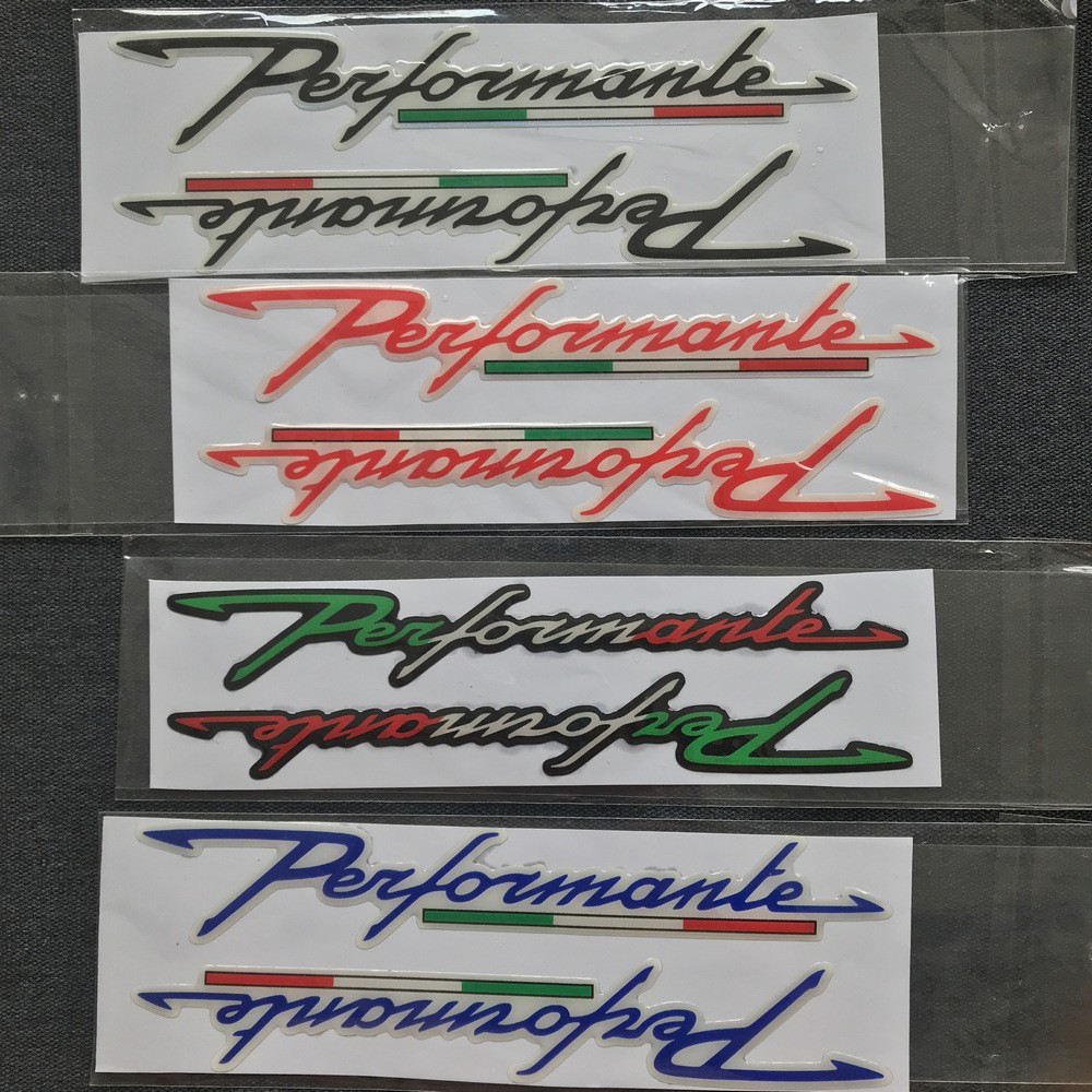 Tem chữ nổi PERFORMANTE dán nhiều loại xe - Vindecal BD