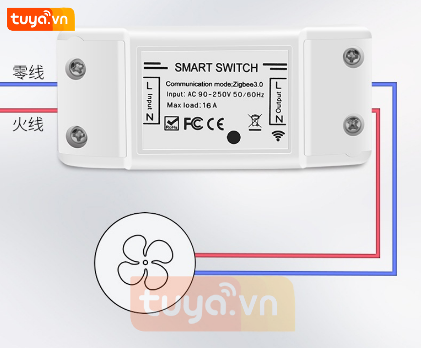 Công Tắc Zigbee Công Suất Lớn 16A Tuya SHP-ZBasic
