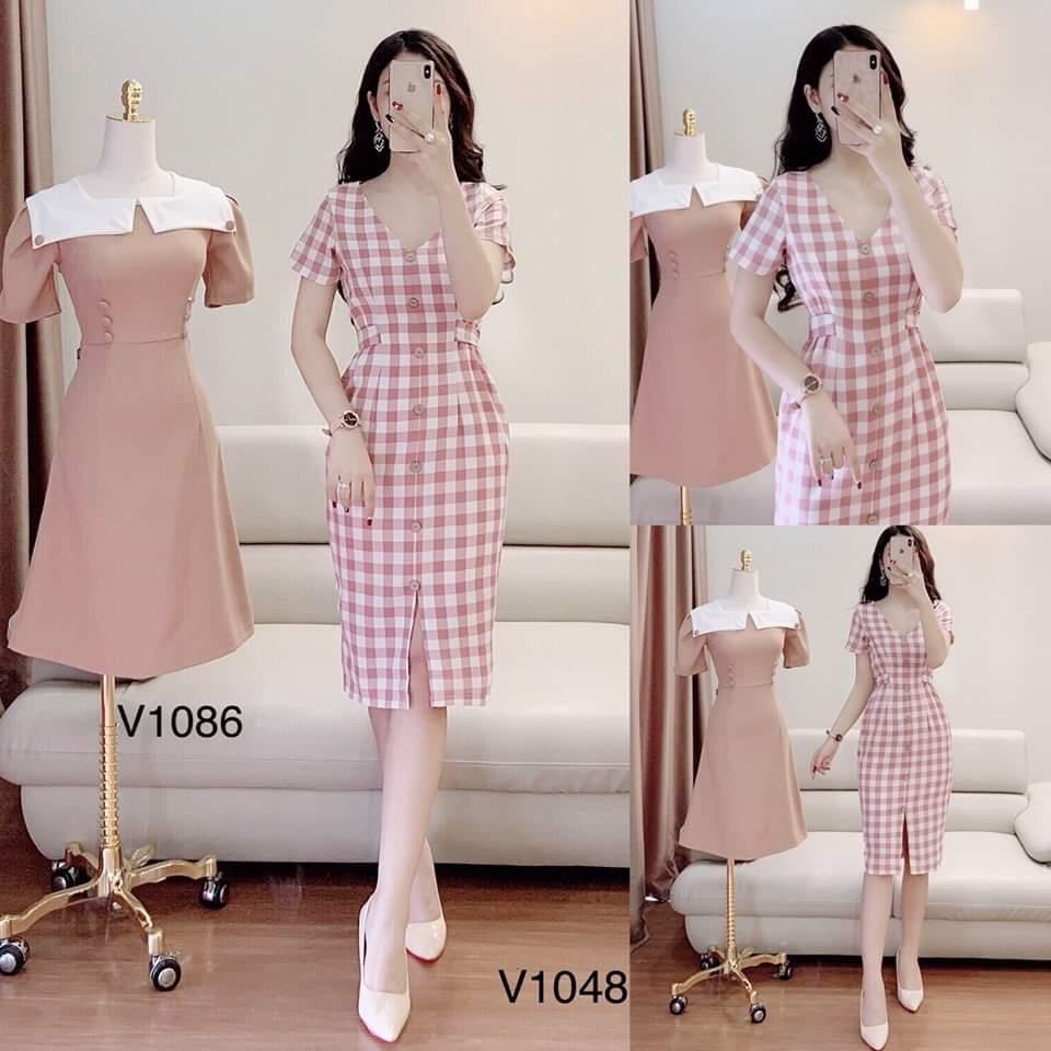 [HCM]Đầm nữ - Váy nữ thiết kế kẻ siêu đẹp có đủ size [váy thiết kế]