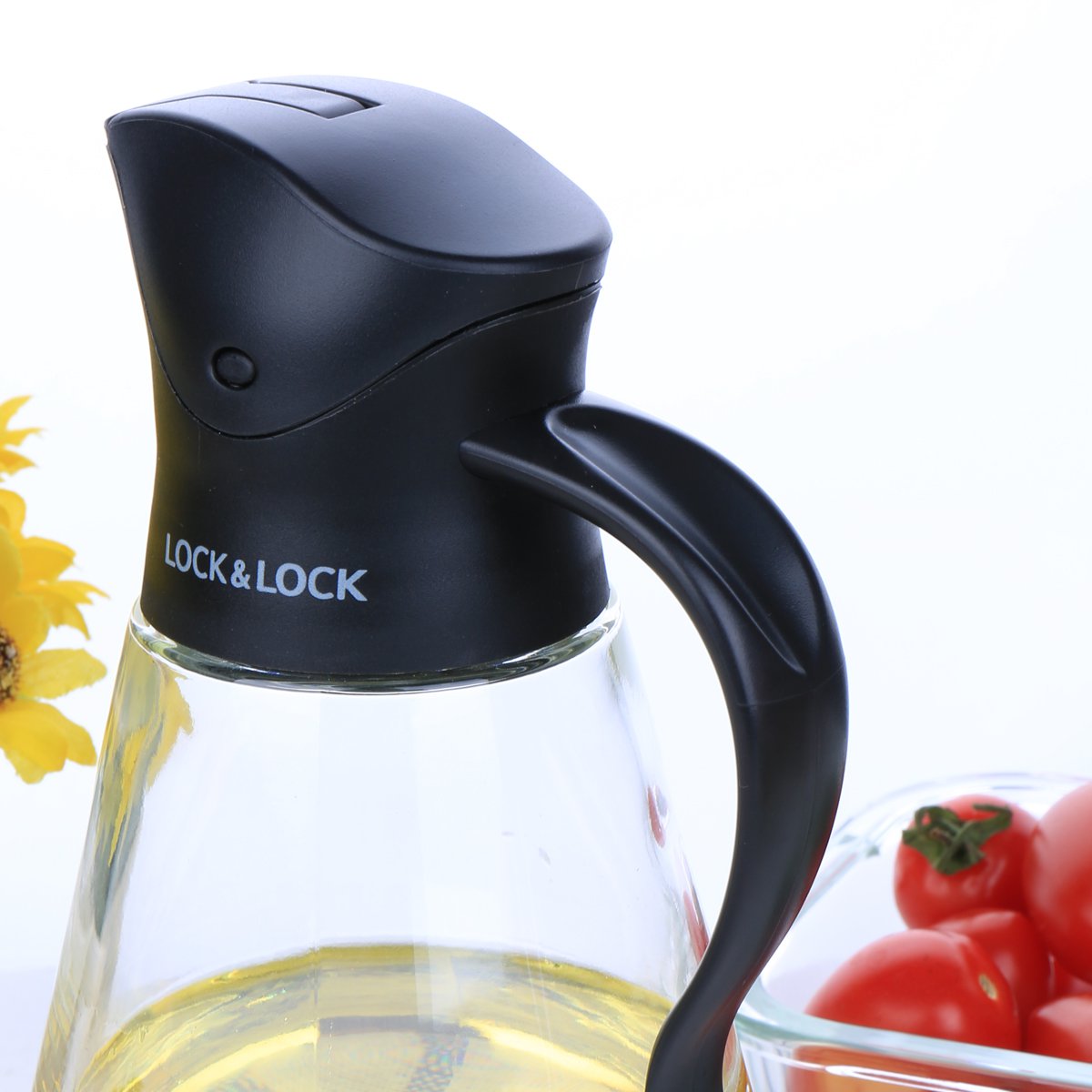 Bình Thủy Tinh Rót Dầu Lock&Lock CKO101 550ml (bình đựng dầu ăn, nước chấm, xì dầu nắp tự động đóng mở)
