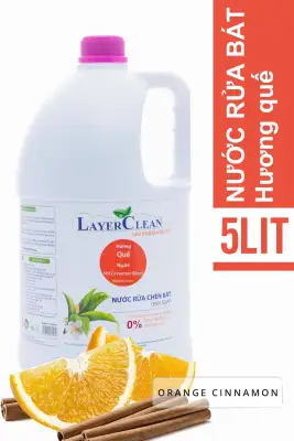 Nước rửa chén layer clean 5L hương quế