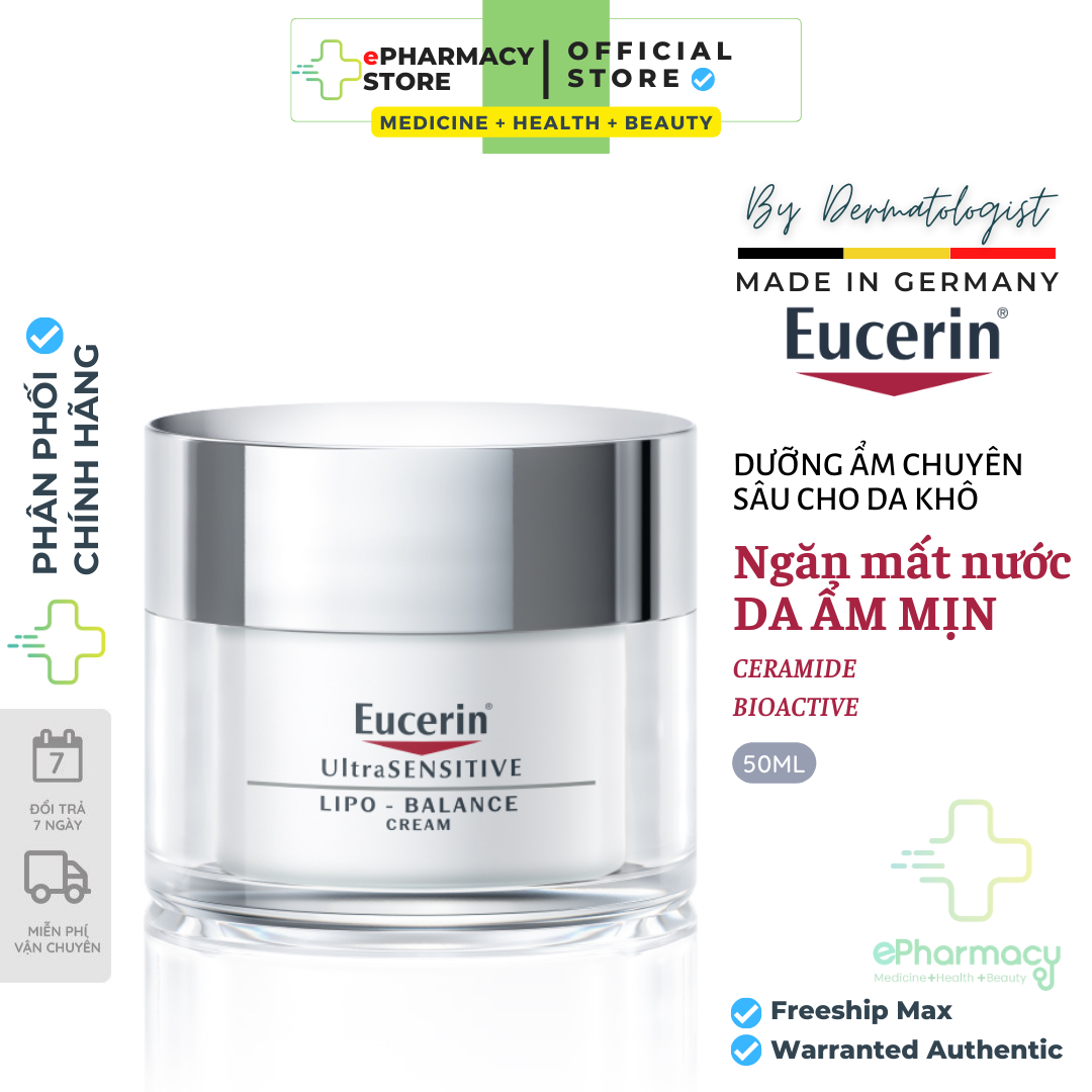 Kem Dưỡng Ẩm Eucerin Chuyên Sâu Dành Cho Da Khô Da Nhạy Cảm-Eucerin Lipo Balance 50ml