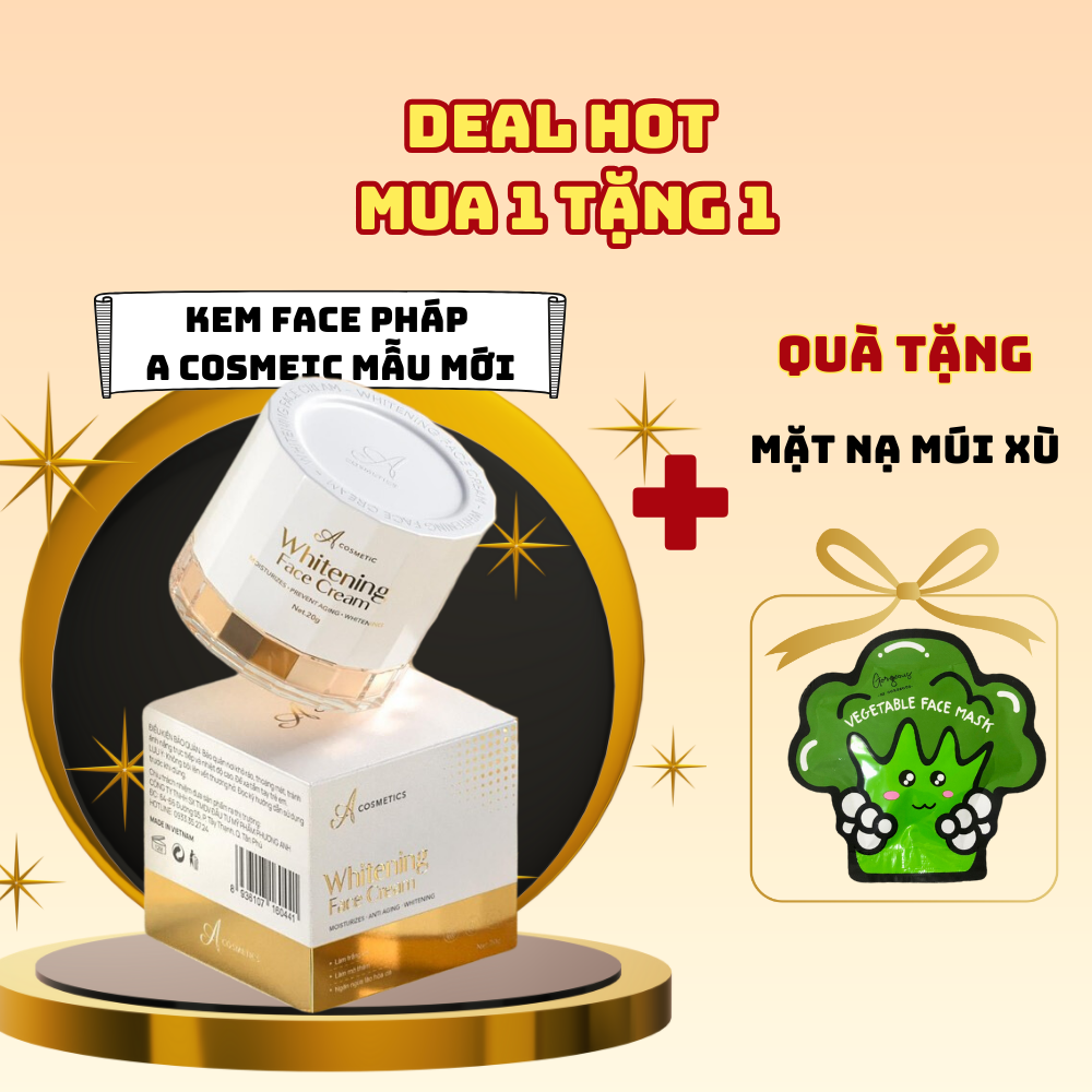 Kem mặt Face Pháp MỚI - 2024 A Cosmetics - Hũ 20g  tặng nạ múi xù