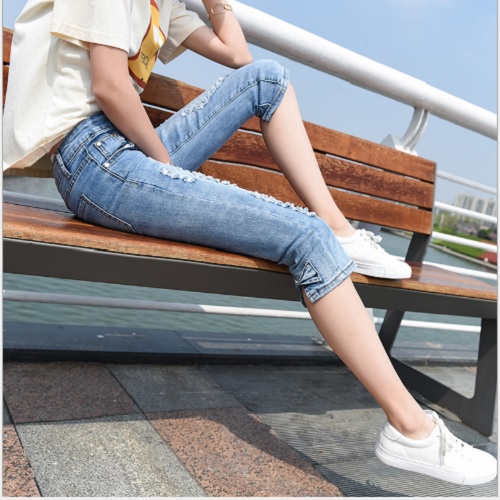 Quần jean lửng co giãn Quảng Châu cho nữ LS_Q082