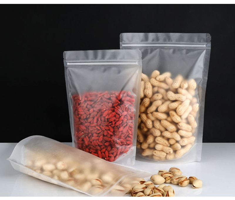 ( HÀNG NHẬP) Túi zip đáy đứng trong suốt mờ ( 500gr )