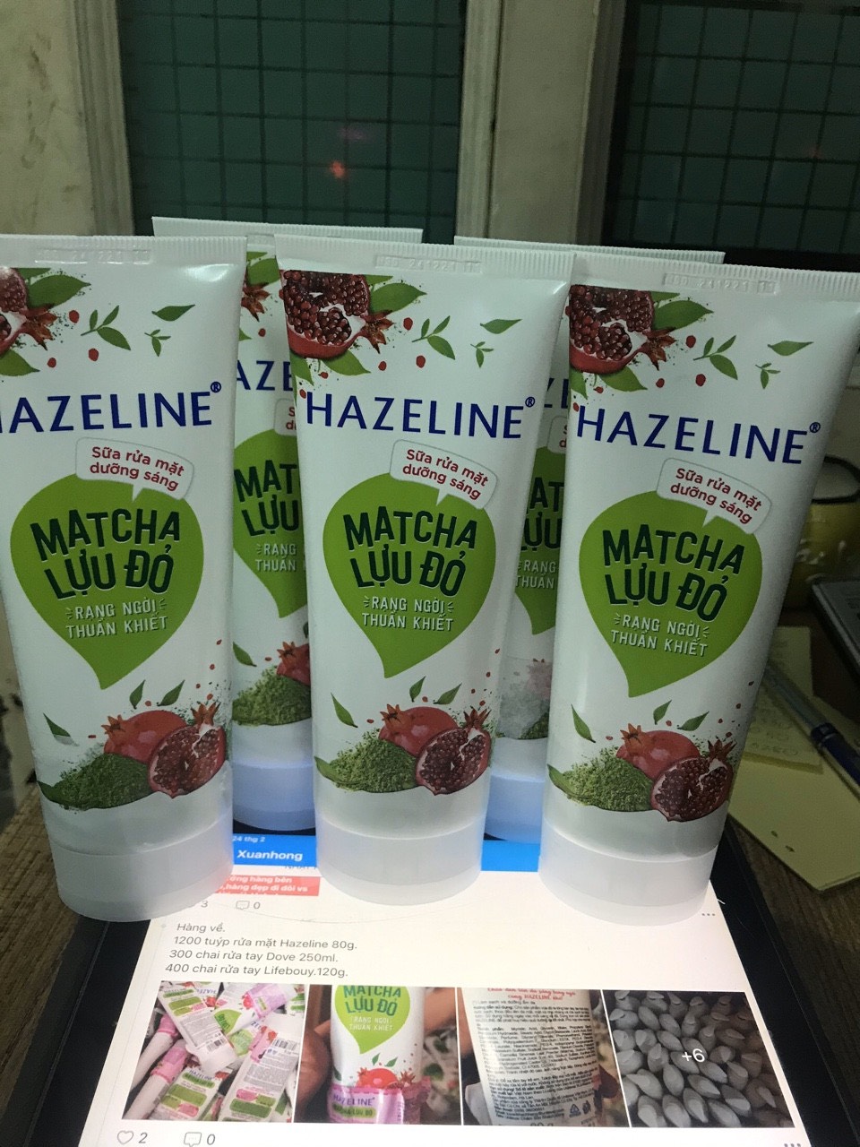 1 tuýp sữa rửa mat Hazeline Matcha Lựu Đỏ 80g