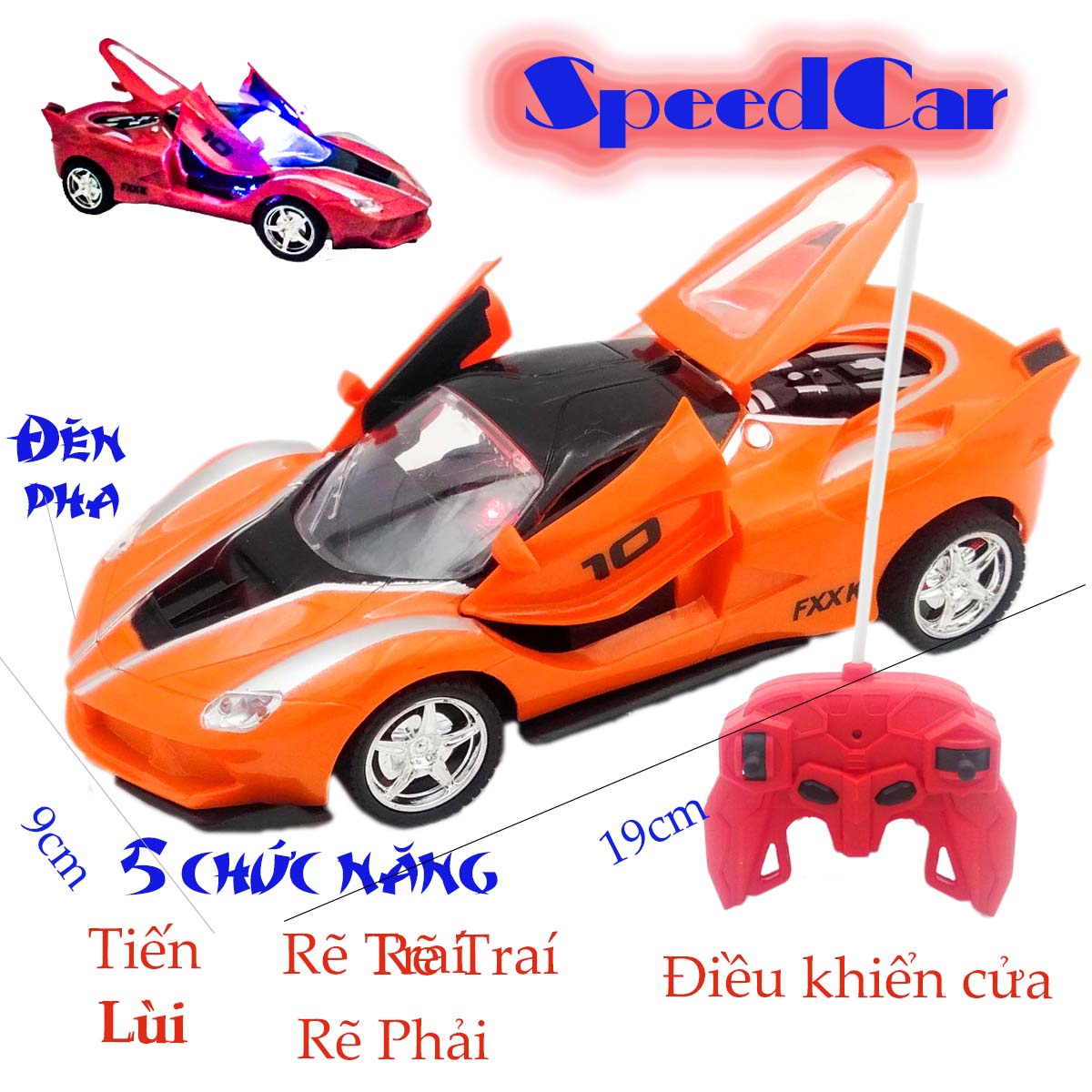 [Hoàn tiền 6%][HCM]{ mua lẻ giá sỉ} Xe Điều Khiển từ xa giá rẻ có đèn pha