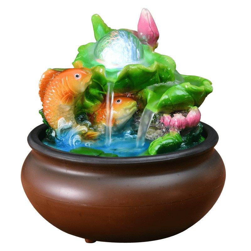 Feng Shui Waterfall with Golden Carp