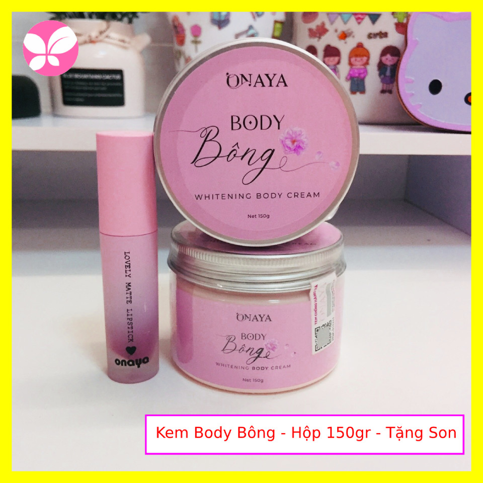 Kem Body Bông ONAYA - Hộp 150gr - TẶNG kèm Son - Kem Body Bông TQ Group