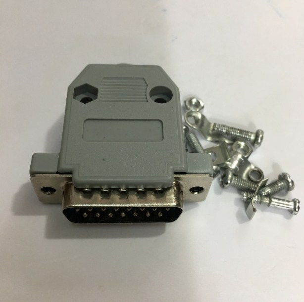 Đầu dsub db15 , đầu jack db15 male hai hàng dương kèm vỏ ốp nhựa