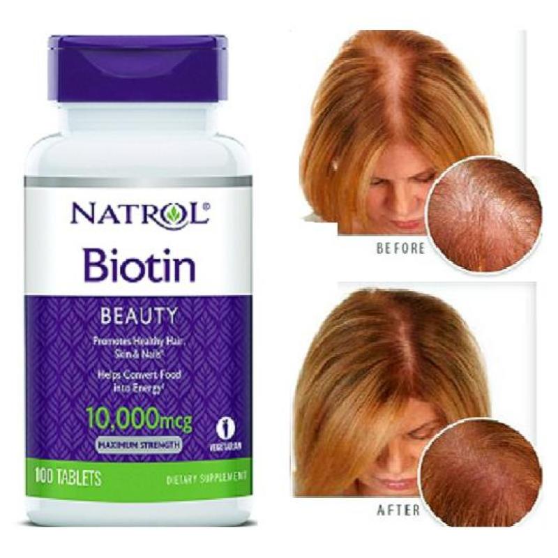 Viên uống mọc tóc Natrol Biotin 100 viên