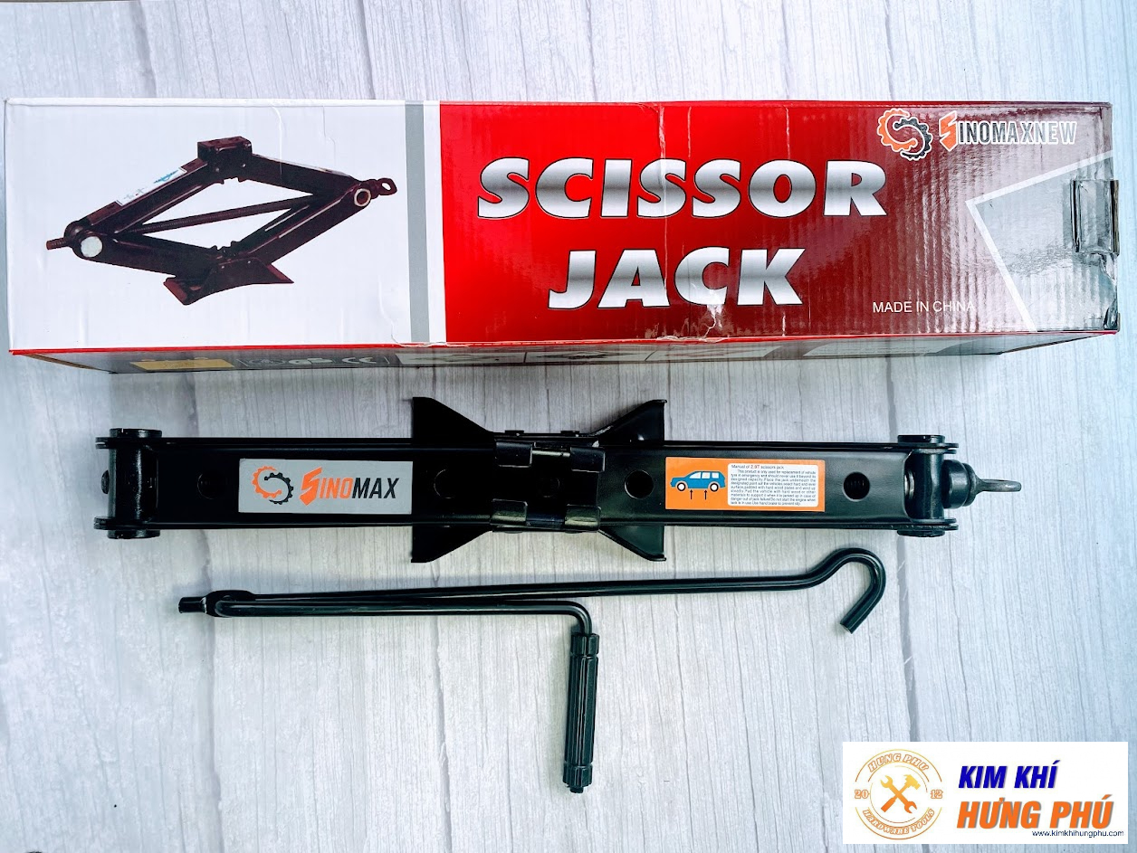 Bộ kích gầm ô tô, kích thay lốp cho xe hơi có đòn bẩy nâng gầm trọng tải 1-2-3 tấn sino max chính hãng