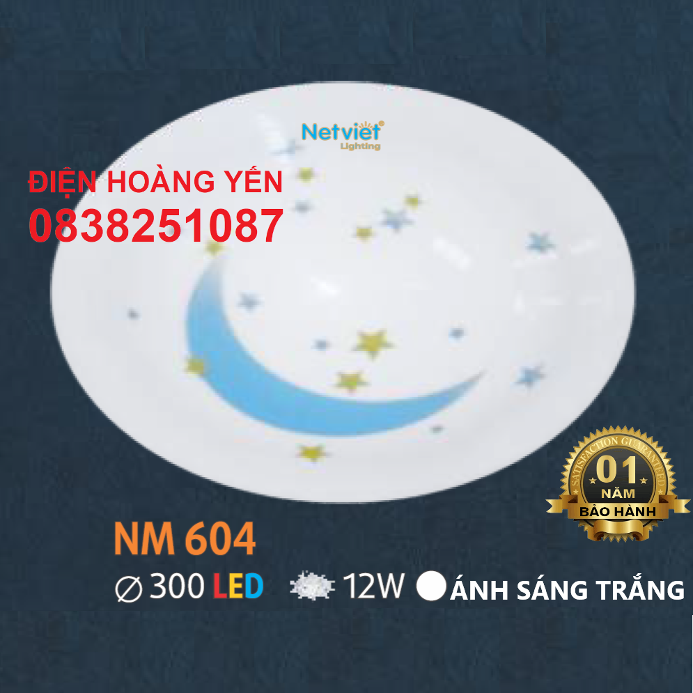 Đèn ốp trần led 3 màu đường kính 350mm 12w