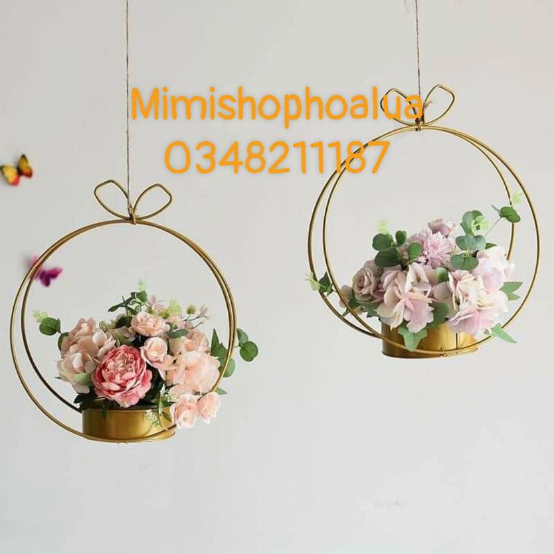 Giỏ Cắm Hoa - giỏ sắt cắm hoa tươi, hoa lụa , hoa sáp size 30 cm(không kèm hoa)