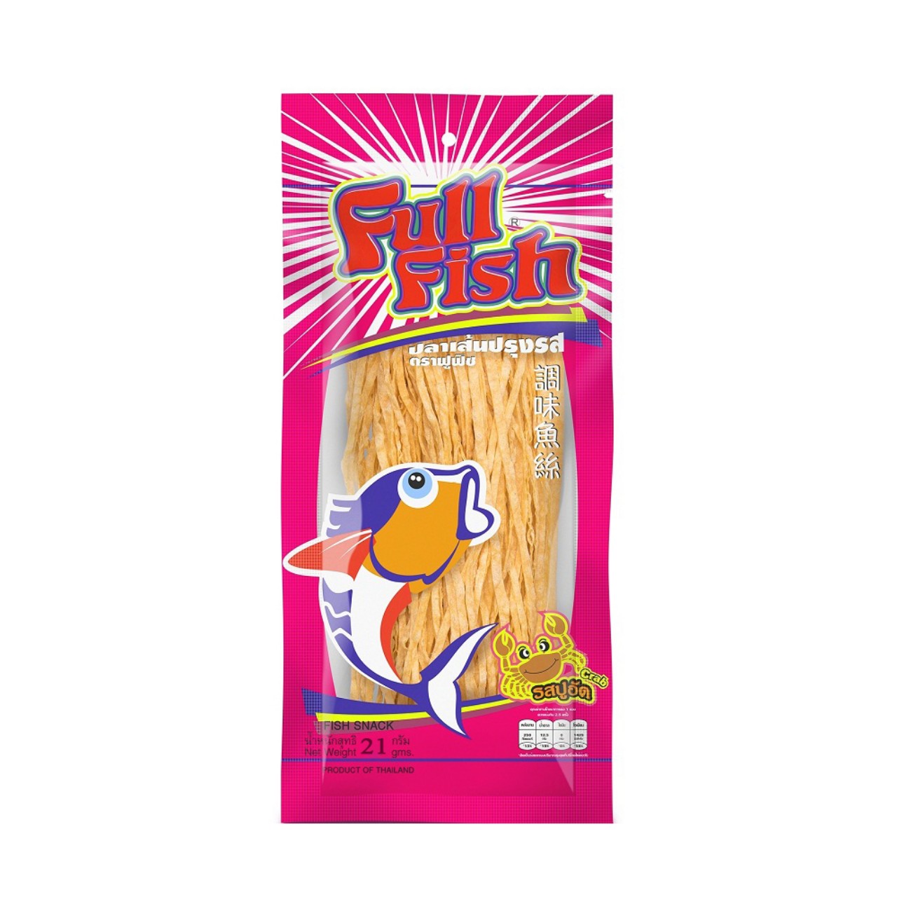 [Combo 5 gói] Cá khô sợi/Snack Full Fish 70g Thái Lan (BBQ, Gà, Cay, Cua.Mực)