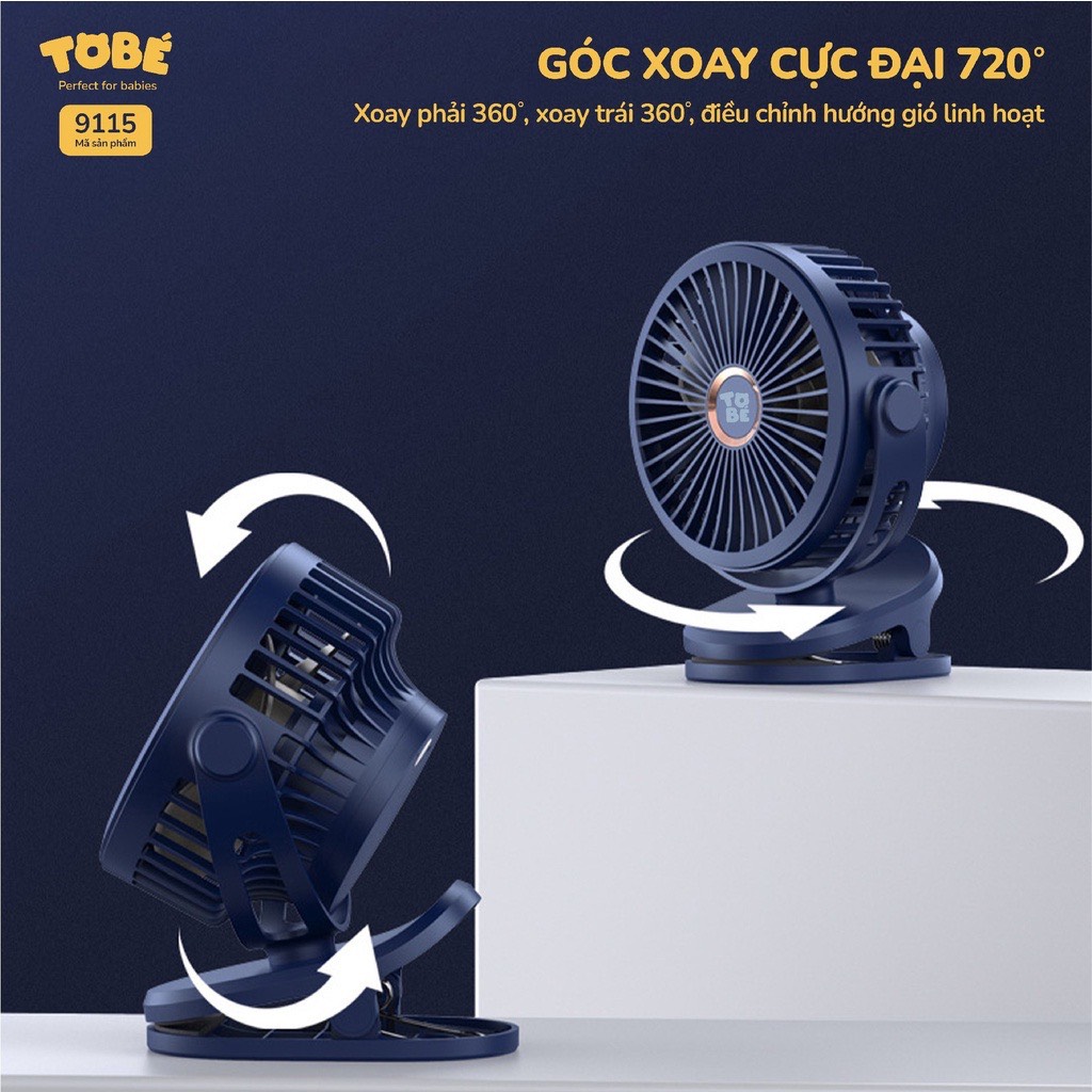Quạt Kẹp Đa Năng ToBe ( Quạt Kẹp Xe Đẩy, Nôi Cũi, Ô Tô)