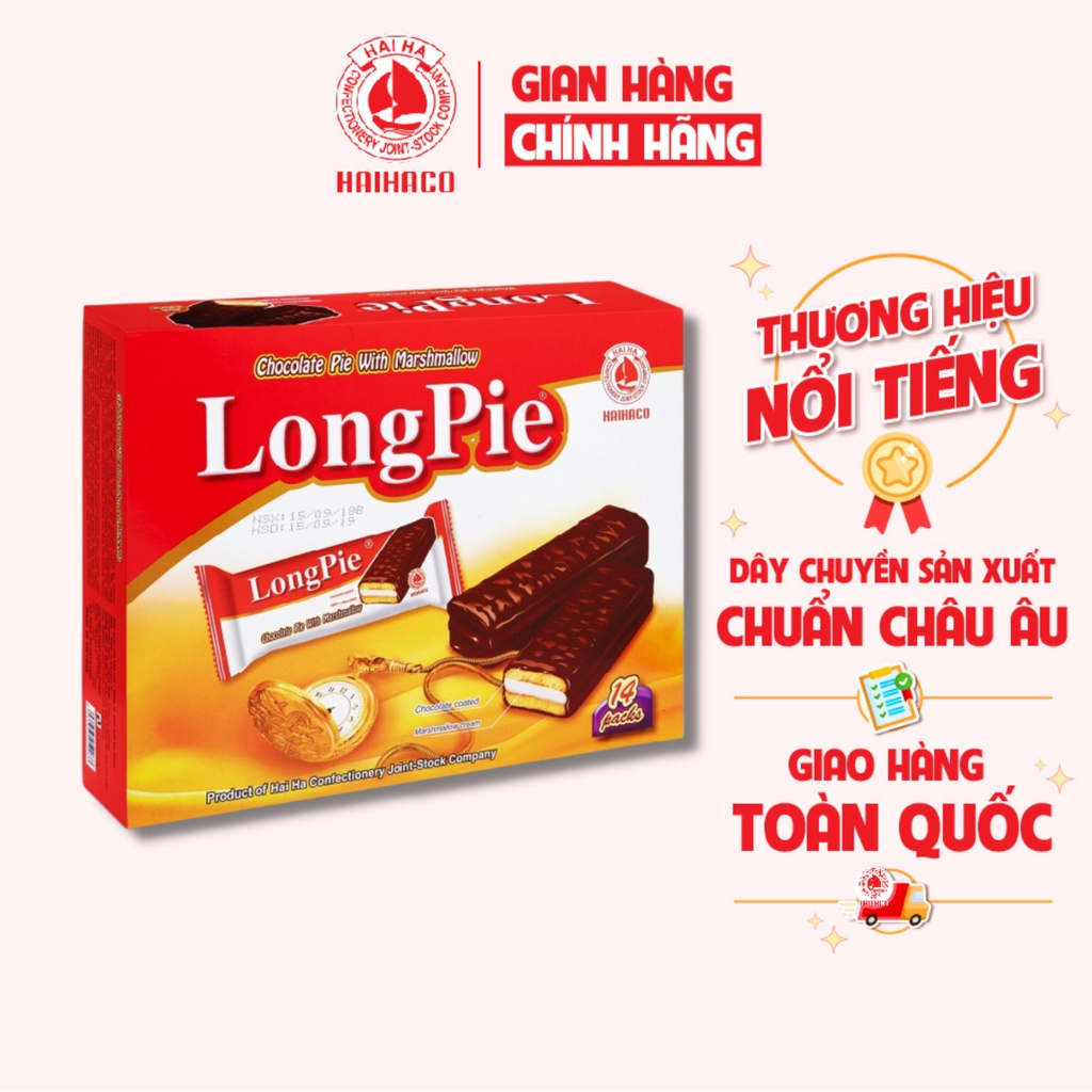 [Thùng Giá Sỉ] Bánh Mềm Phủ Socola LongPie Hộp: 252g - 12 Hộp/Thùng