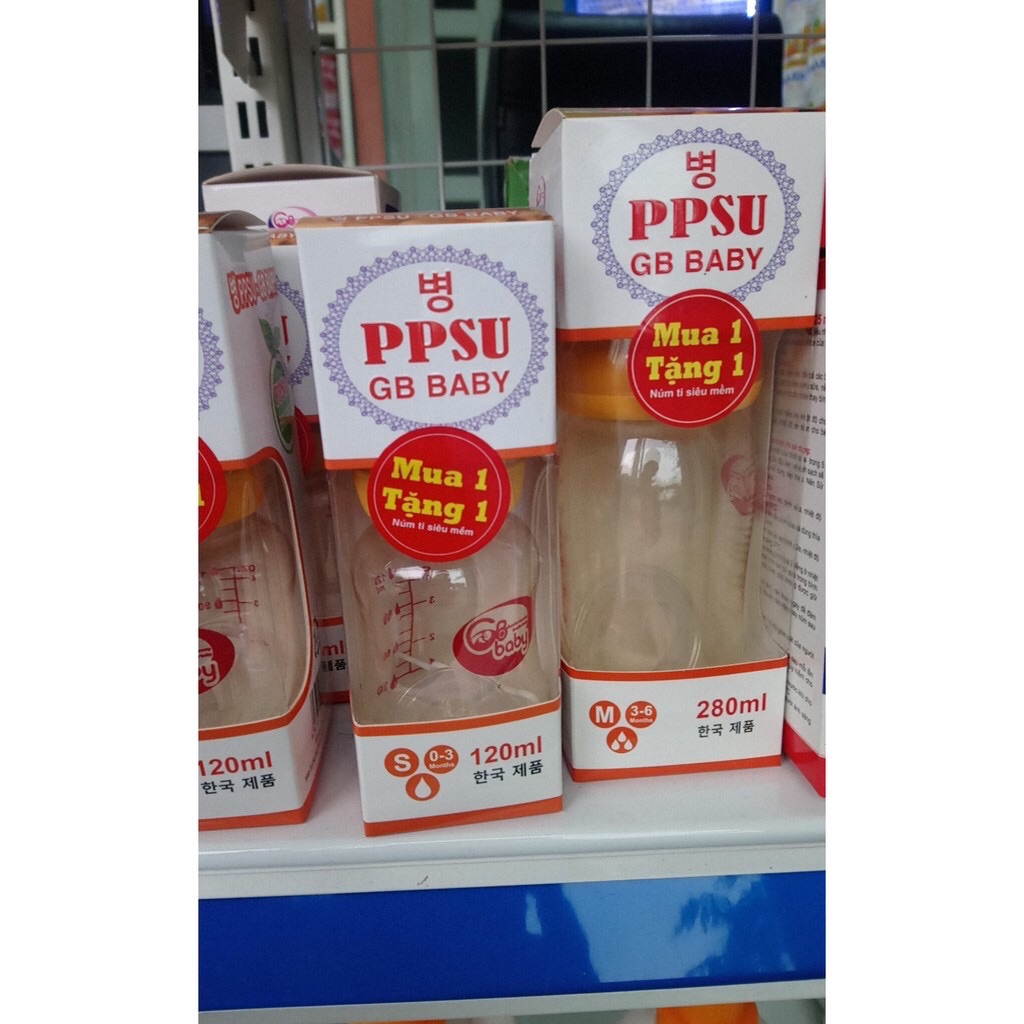 Bình sữa Gb Baby PPSU 120ml/ bình sữa cổ hẹp