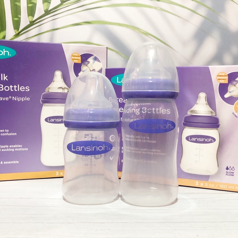 Bình sữa Lansinoh 160ml/240ml chọn núm S/M/L