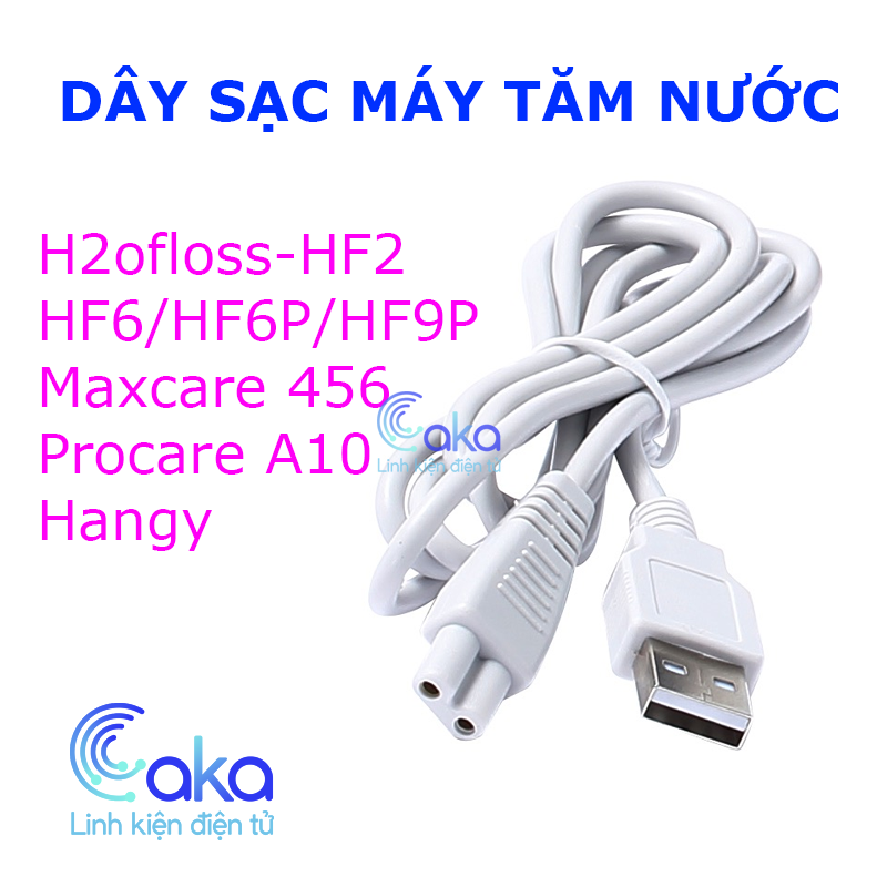 Dây sạc cho máy tăm nước h2ofloss/ hf2/ hf6/hf6p/hf9p maxcare 456, procare a10, hangy