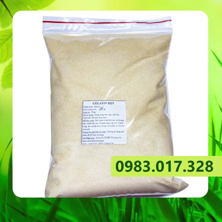 gelatin bột gói 500 gram xuất xứ Pháp