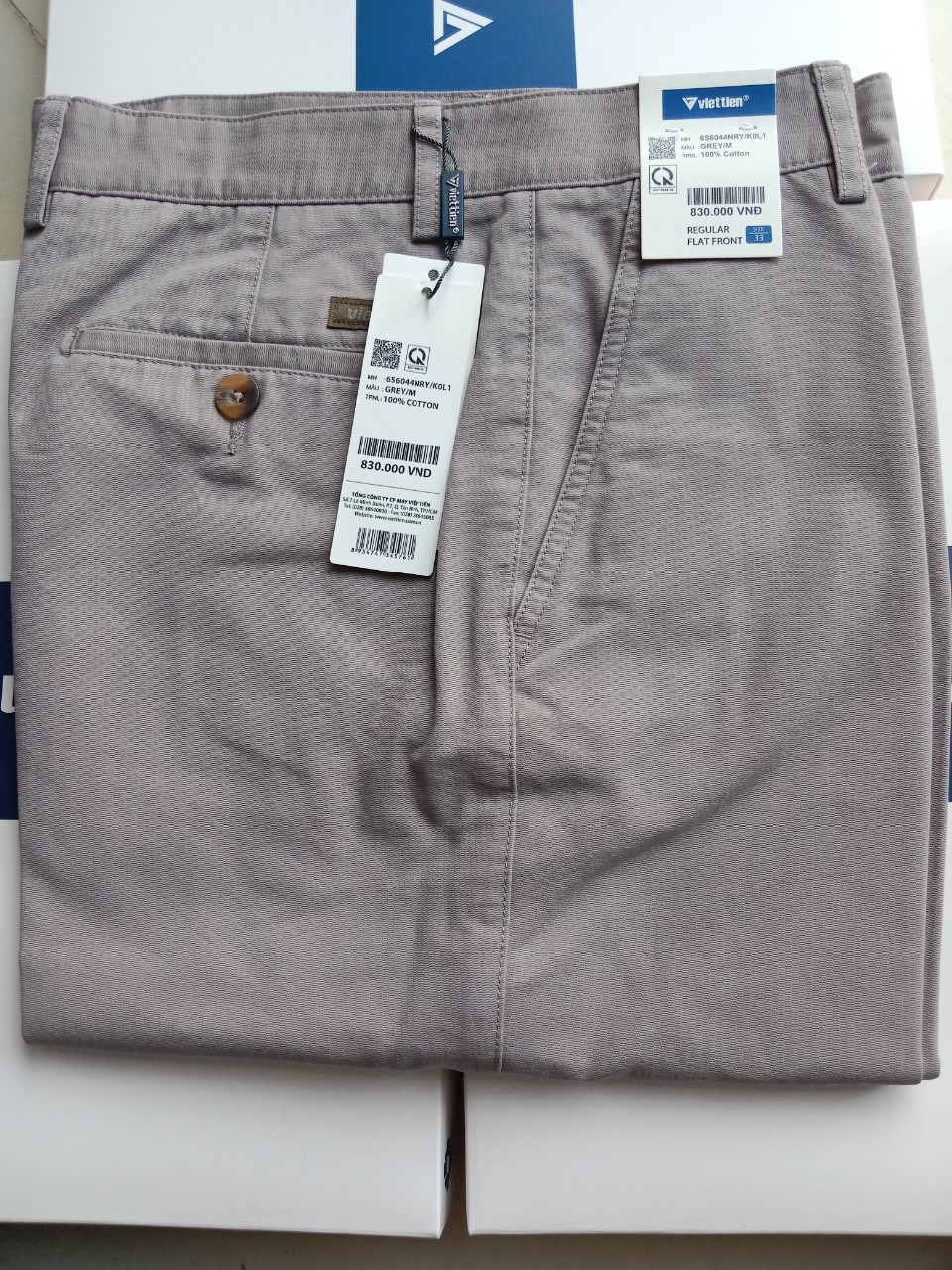 Quần Kaki nam Việt Tiến có ly (6S6068)