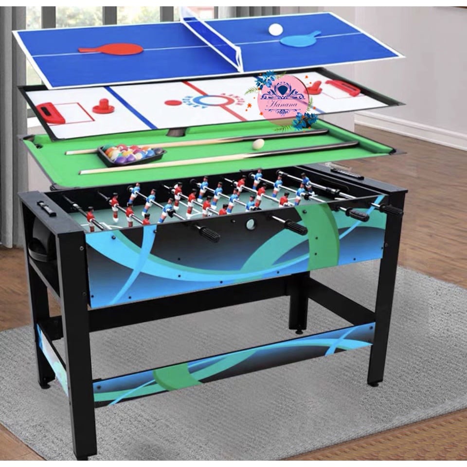 Bàn đa năng 4 trong 1 bi lắc bida bóng bàn air hockey cỡ lớn đầy đủ phụ kiện văn phòng gia đình hanana