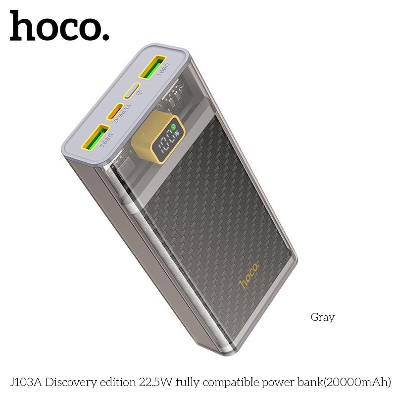 Pin dự phòng hoco j103a 20000mah pd20w+qc3.0 22.5w.bảo hành uy tín tại shop tt