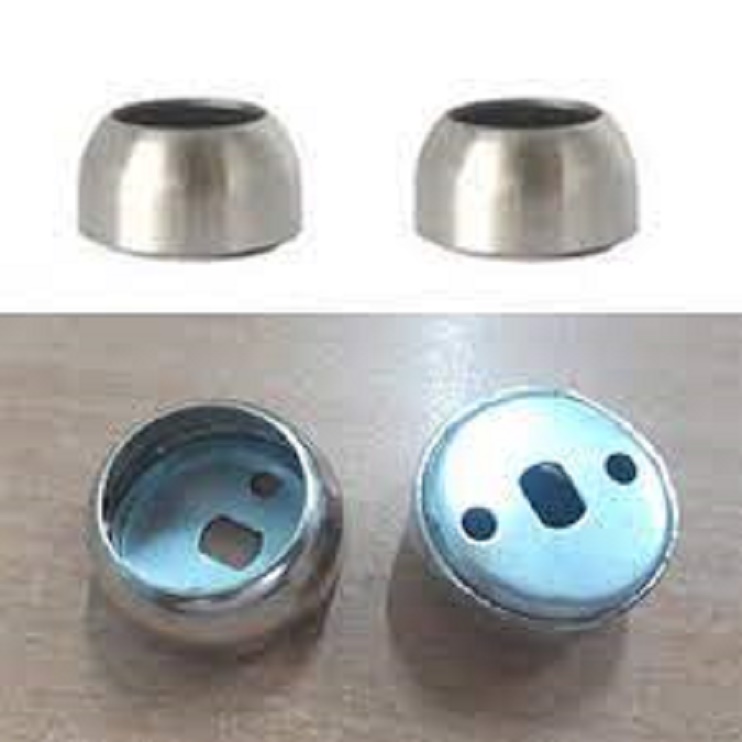2 Chén treo thanh inox  tủ áo ( Chén Φ25 Φ22 Hợp kim kẽm,màu inox )