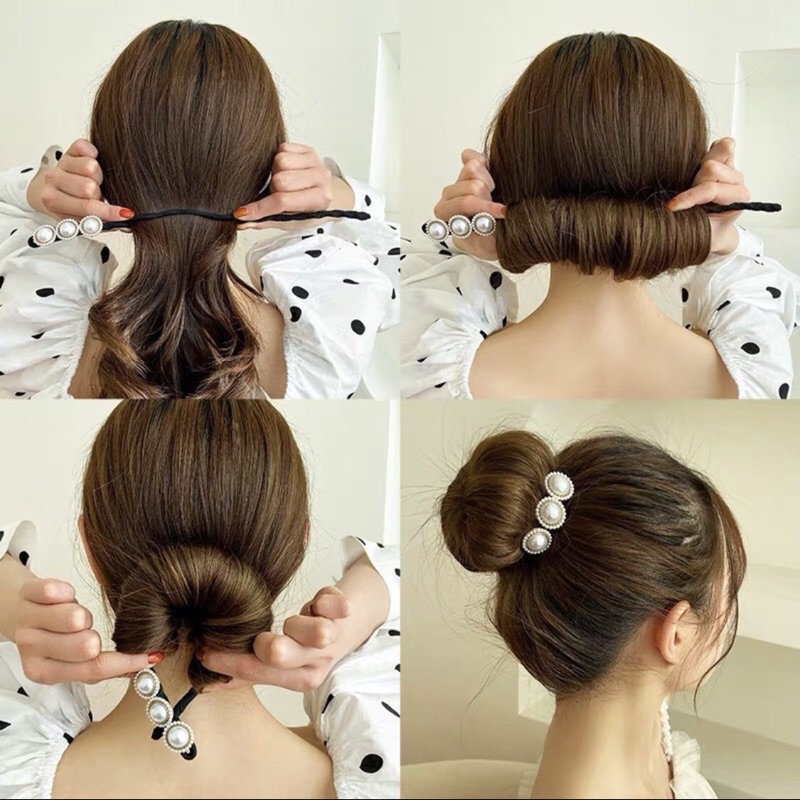 Thanh búi tóc đính đá, hình hoa phong cách Hàn Quốc cho nữ