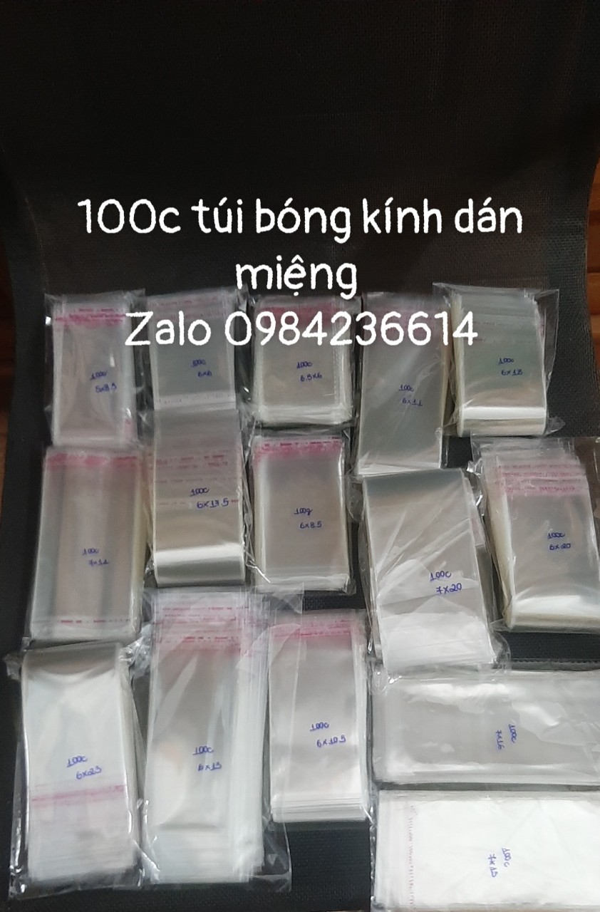 100 chiếc túi bóng kiếng dán miệng