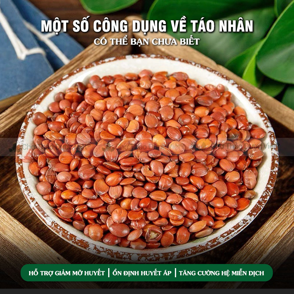 Táo nhân 100g, đã làm sạch sao thơm, hỗ trợ dưỡng tâm, an thần, cải thiện trí nhớ, mất ngủ