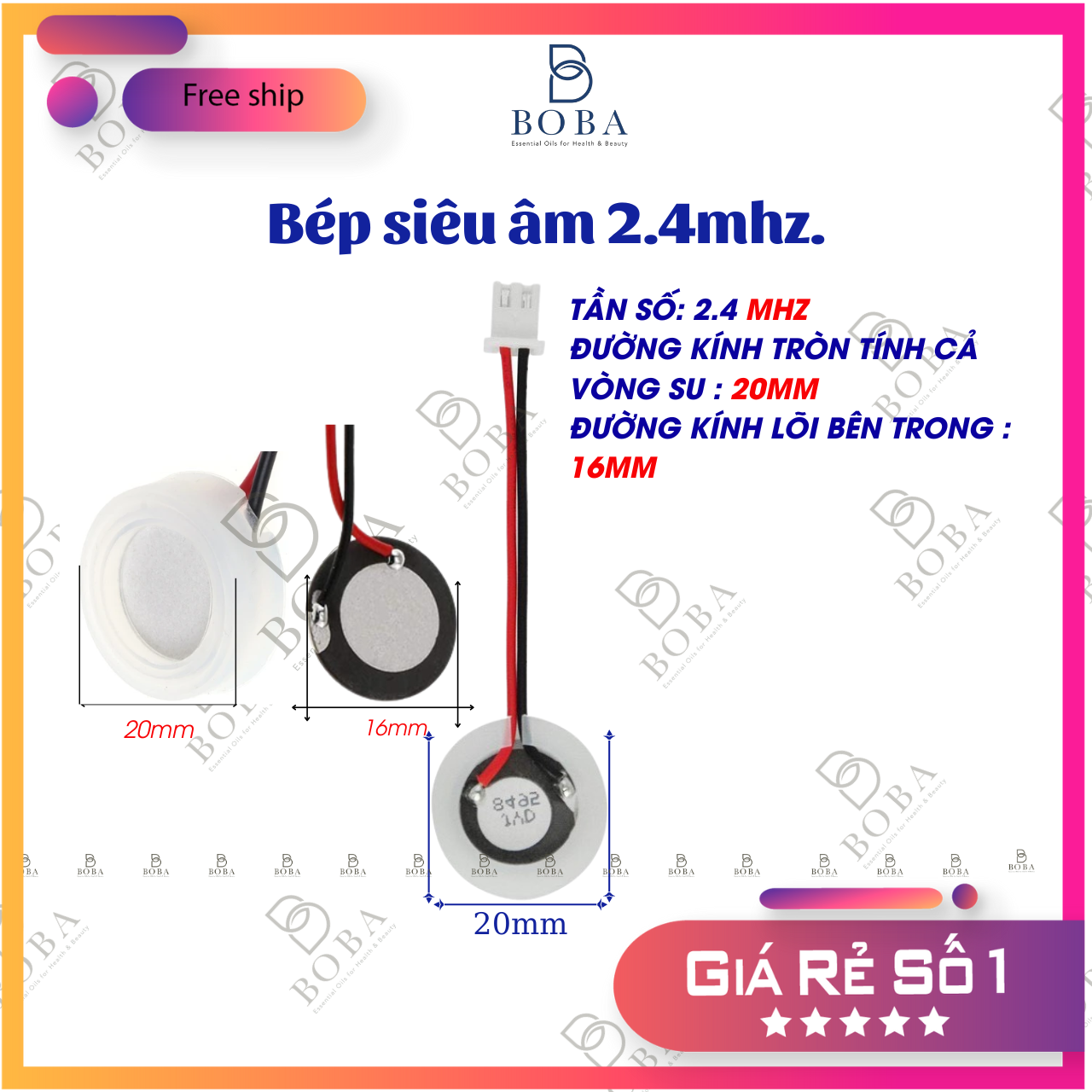 Bép phun sương máy xông tinh dầu | đầu phun sương máy khuếch tán tinh dầu | đầu fog phun sương máy siêu âm