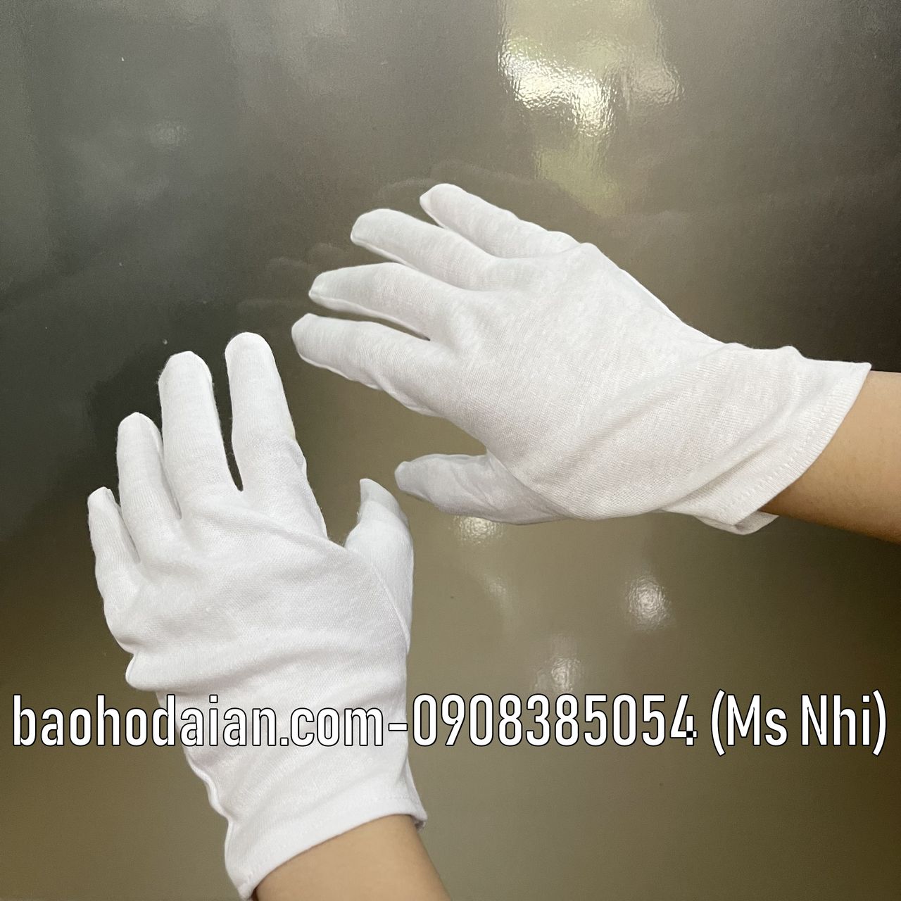 Găng tay vải cotton màu trắng (10 cặp)