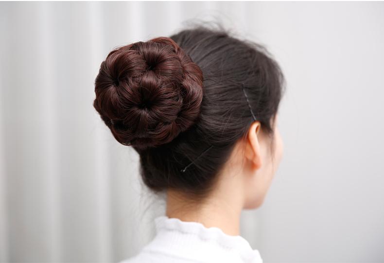 Tóc búi hoa kẹp, màu [nâu đỏ 2/33] tóc giả nữ